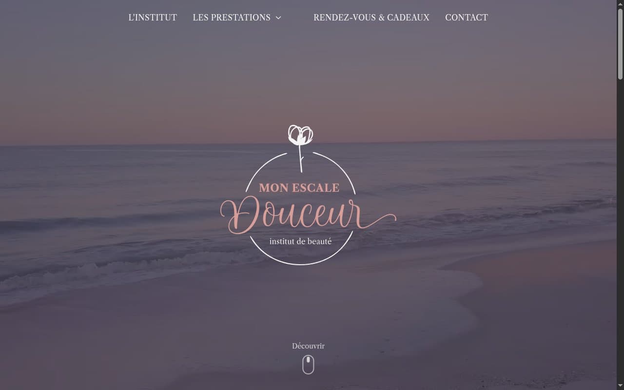 Capture d'écran du site Mon Escale Douceur - Institut de beauté à Ancenis