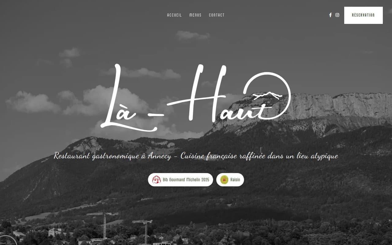 Capture d'écran du site Là-Haut - Restaurant Gastronomique au centre d'Annecy