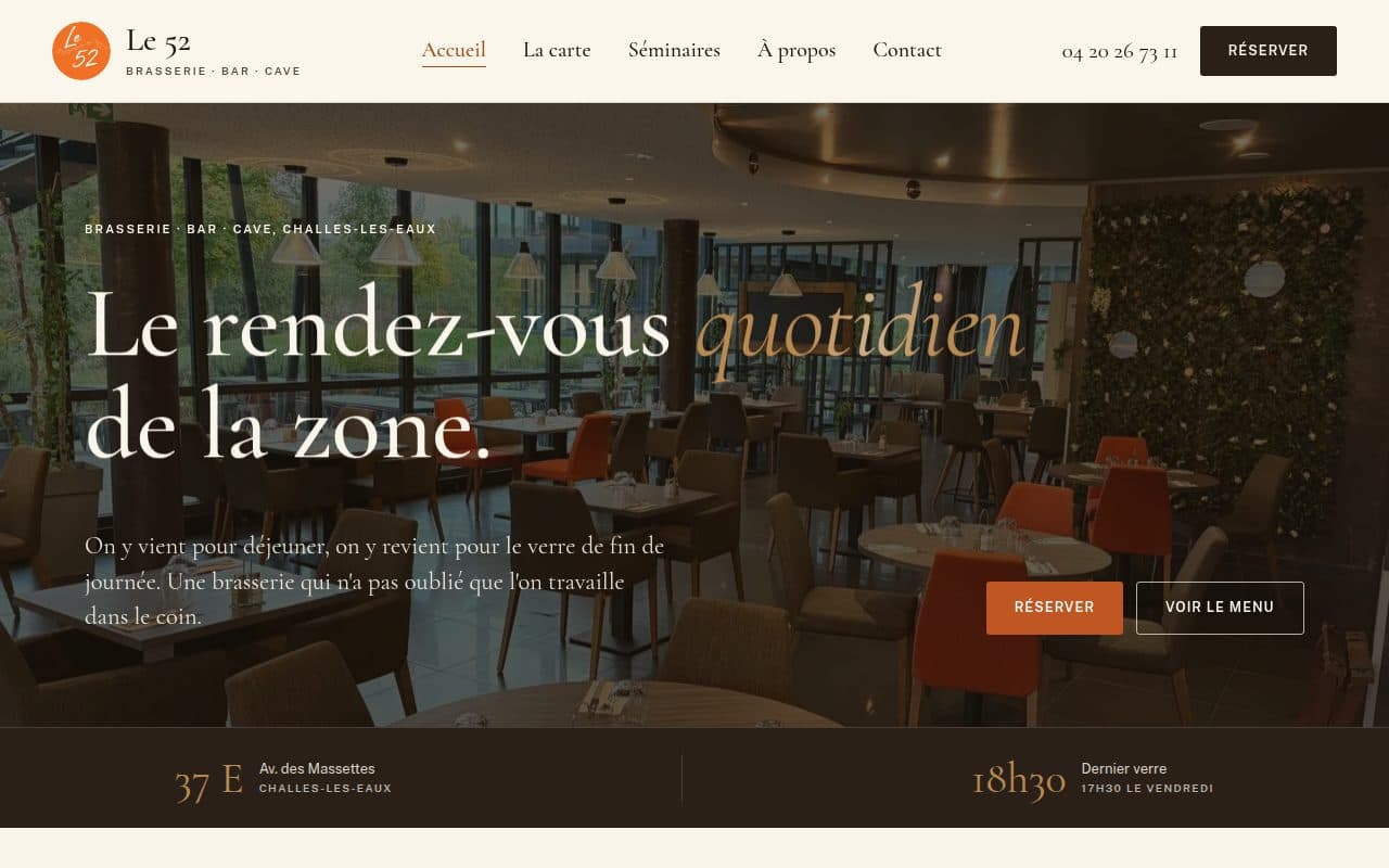Le 52 - Brasserie, bar et cave au Hub des Alpes - Challes-les-Eaux, Savoie